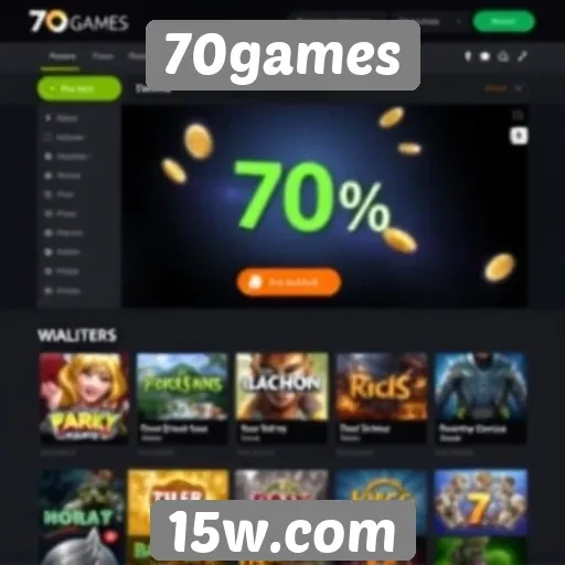 Interface do usuário do site 70games é intuitiva