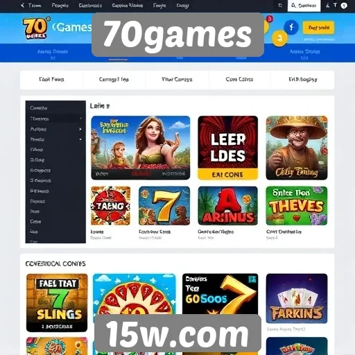 Mudanças na interface do usuário do site 70games